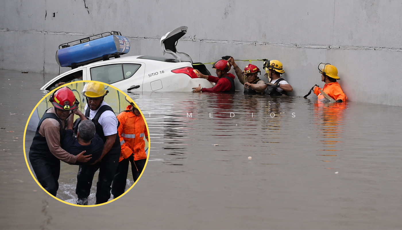 Tormenta en Guadalajara deja inundaciones y reabre socavón