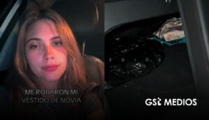 Cristalean auto de actriz y solo se llevan su vestido de novia 