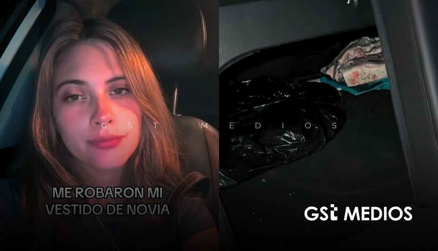 Cristalean auto de actriz y solo se llevan su vestido de novia 