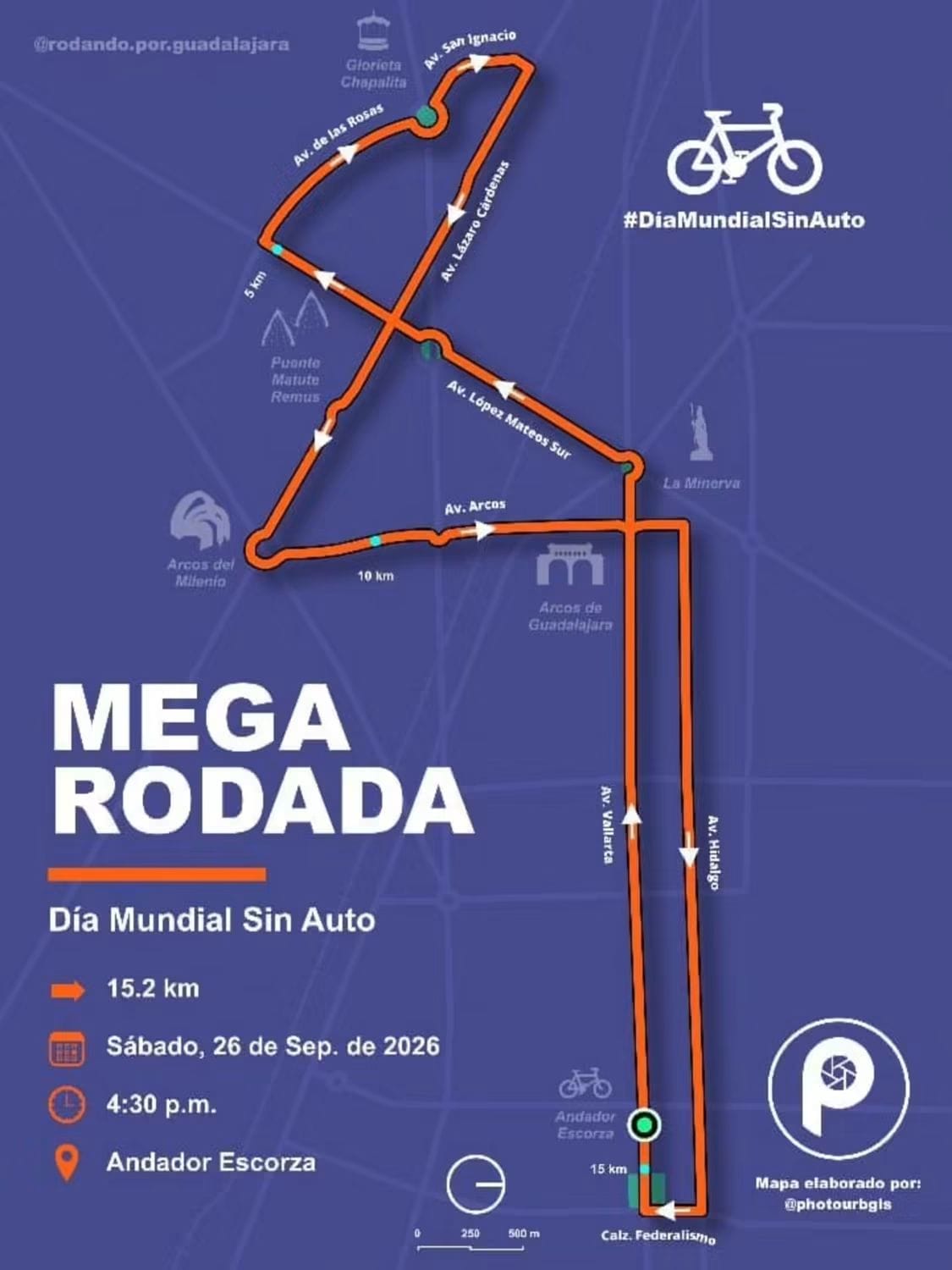 Mega Rodada en Guadalajara: convocan a recorrido por el Día Mundial Sin Auto - ZMG Noticias Mega Rodada en Guadalajara: convocan a recorrido por el Día Mundial Sin Auto