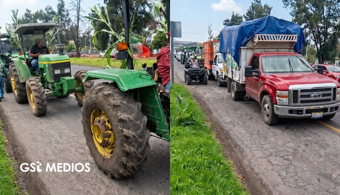 Productores de maíz marchan pacíficamente hacia la Sader por pagos pendientes