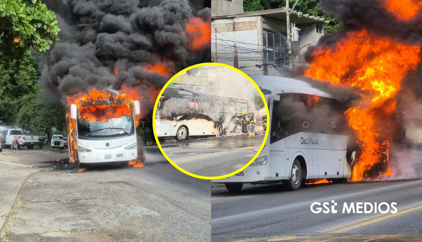 Camión de personal Del Valle queda en pérdida total tras incendio en Puerto Vallarta